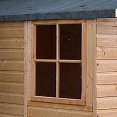 10 x 7 Shire Guernsey Shiplap Shed - close up of opening window with georgian style glazing bars