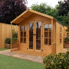 8 x 8 Mercia Premium Traditional T&G Summerhouse with Veranda - in situ