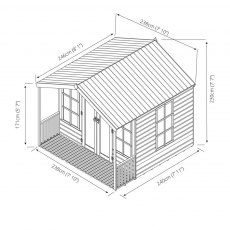 8 x 8 Mercia Premium Traditional T&G Summerhouse with Veranda - dimensions diagram