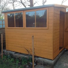 10x6 Shire Norfolk Professional Pent Shed - angled position