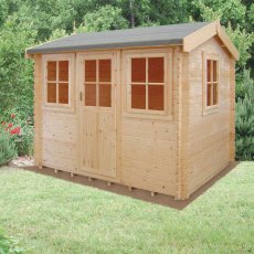 12G x 12 (3.59m x 2.99m) Shire Hemsted Log Cabin (28mm to 70mm Logs)