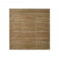 6ft High (1800mm) Forest Contemporary Double-Sided Slatted Fence Panel - Pressure Treated