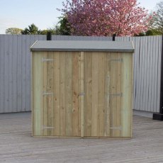 3 x 6 (0.75m x 1.79m) Shire Pent Overlap Shed with Double Doors -  Pressure Treated