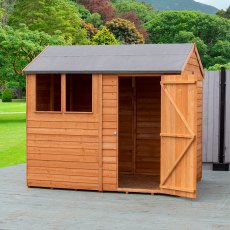 8 x 6 (2.48m x 2.0m) Shire Amaryllis Overlap Reverse Apex Shed with Single Door