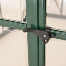 8 x 8 Palram Balance Greenhouse in Green - door handle can be locked with a padlock