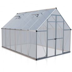 8 x 12 Palram Essence Greenhouse in Silver - isolated view