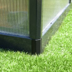 8 x 8 Palram Glory Greenhouse in Anthracite - galvanised steel base aids stability