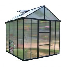 8 x 8 Palram Glory Greenhouse in Anthracite - isolated view