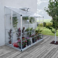 8 x 4 (2.44m x 1.26m) Palram - Canopia Lean To Grow House Greenhouse - Silver