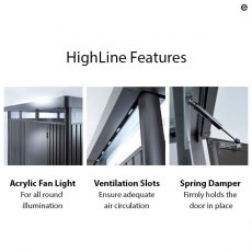 9 x 6 Biohort HighLine H2 Metal Shed - Double door - Features