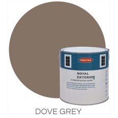 Protek Royal Exterior Paint 2.5 Litres - Dove Grey Colour Swatch with Pot