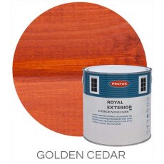 Protek Royal Exterior Paint 2.5 Litres - Golden Cedar Colour Swatch with Pot