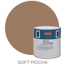 Protek Royal Exterior Paint 2.5 Litre - Soft Mocha Colour Swatch with Pot