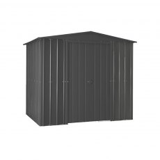 isolated image of the double doors closed on the 8x8 Lotus Metal Shed in Anthracite Grey