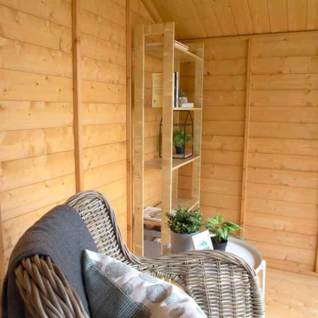 8 x 8 Mercia Premium Traditional T&G Summerhouse with Veranda - furnished interior shot