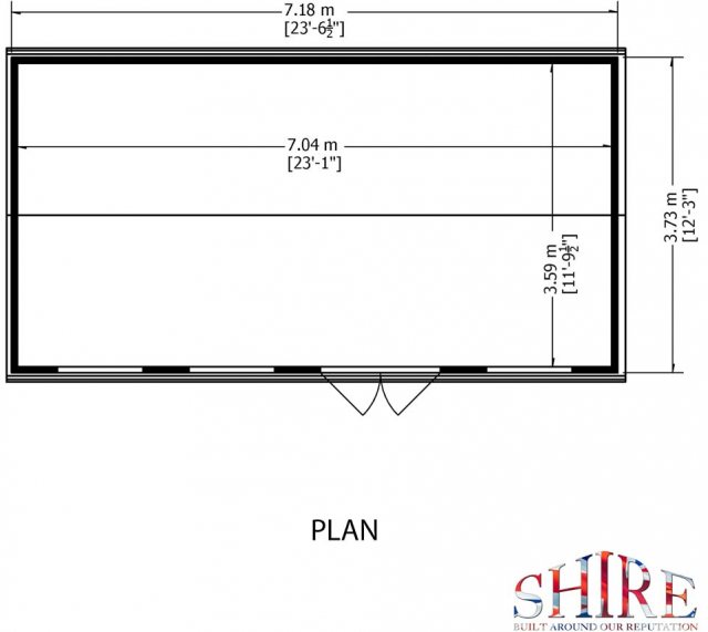 Shire Mammoth Professional Apex Shed - base plan