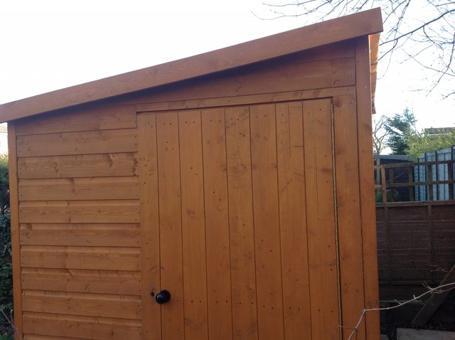 10x6 Shire Norfolk Professional Pent Shed - gable end with single door
