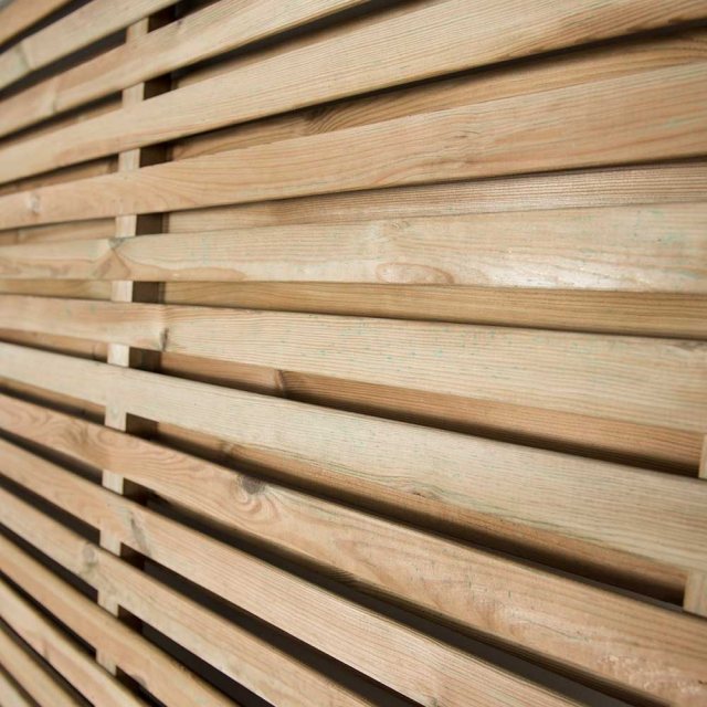 6ft High  Forest Double Slatted Fence Panel  - detail of slats
