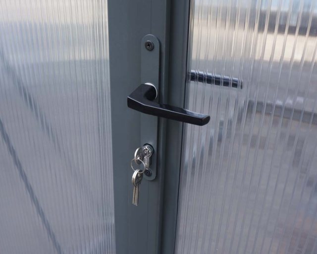 6 x 8 Palram Glory Greenhouse in Anthracite - key locking door
