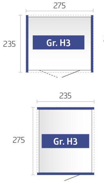 9 x 8 Biohort HighLine H3 Metal Shed - Single Door - Dimensions