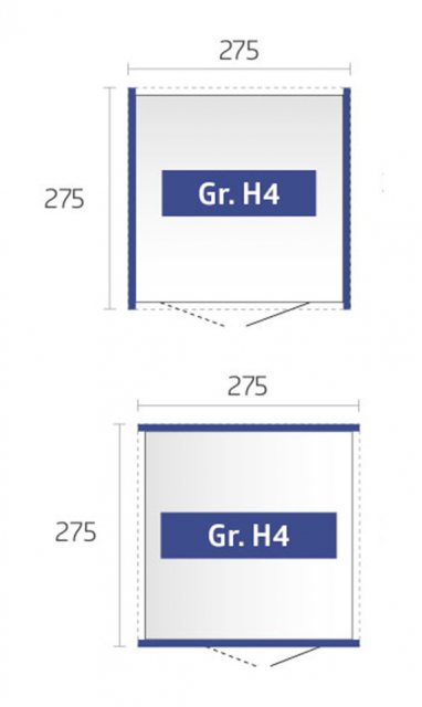 9 x 9 Biohort HighLine H4 Metal Shed - Single Door - Dimensions