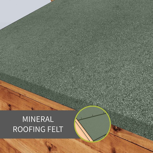 14x6 Mercia Premium Shiplap Pent Shed - mineral roofing felt